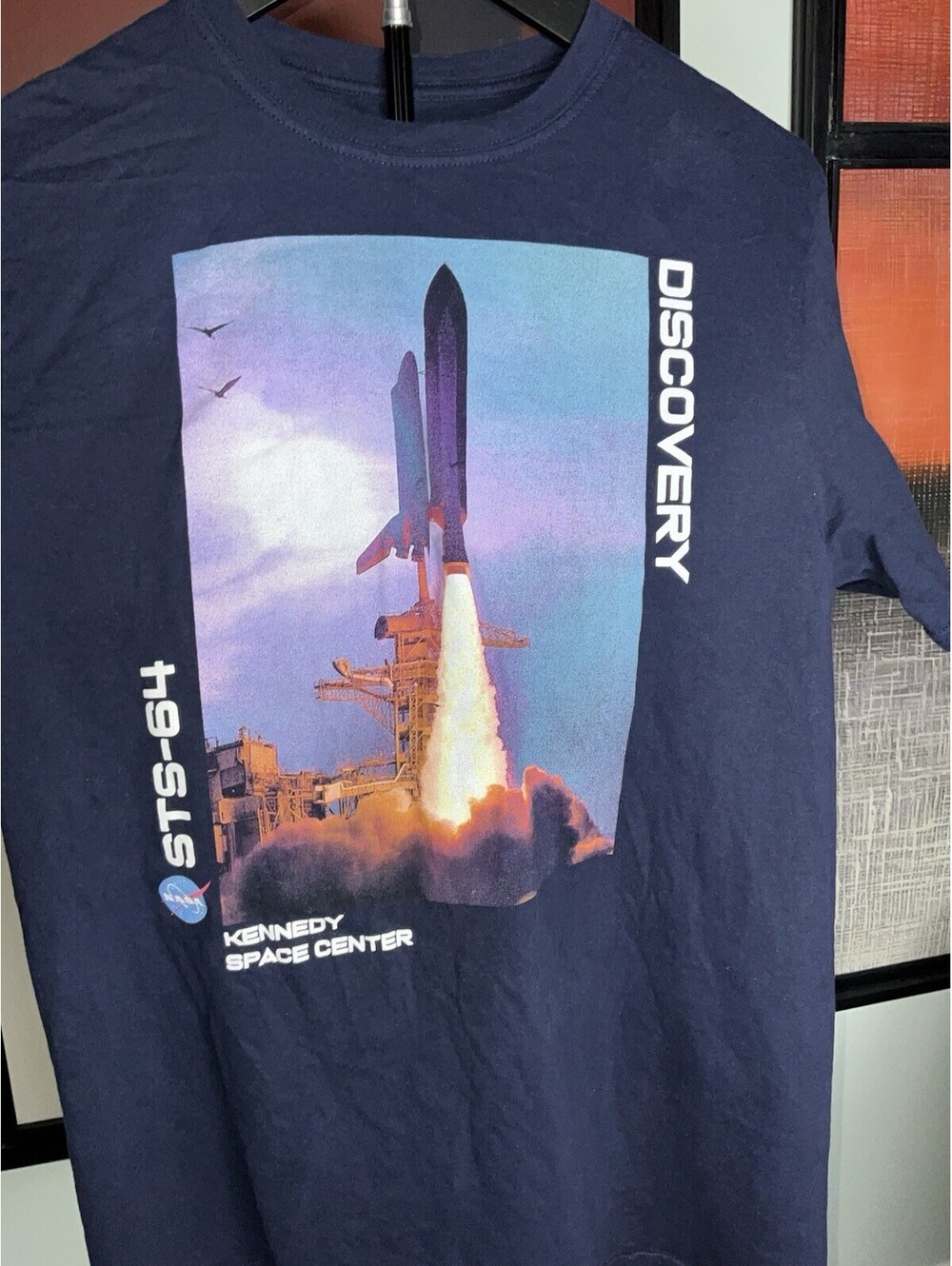 NASA Mad Engine Discovery STS 64 Space Shuttle Kennedy Space Center T Shirt L